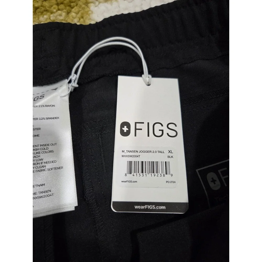 FIGS Tansen Jogger 2.0 Tall Black Scrub Pants Mens XL MXXSW2004T NWT